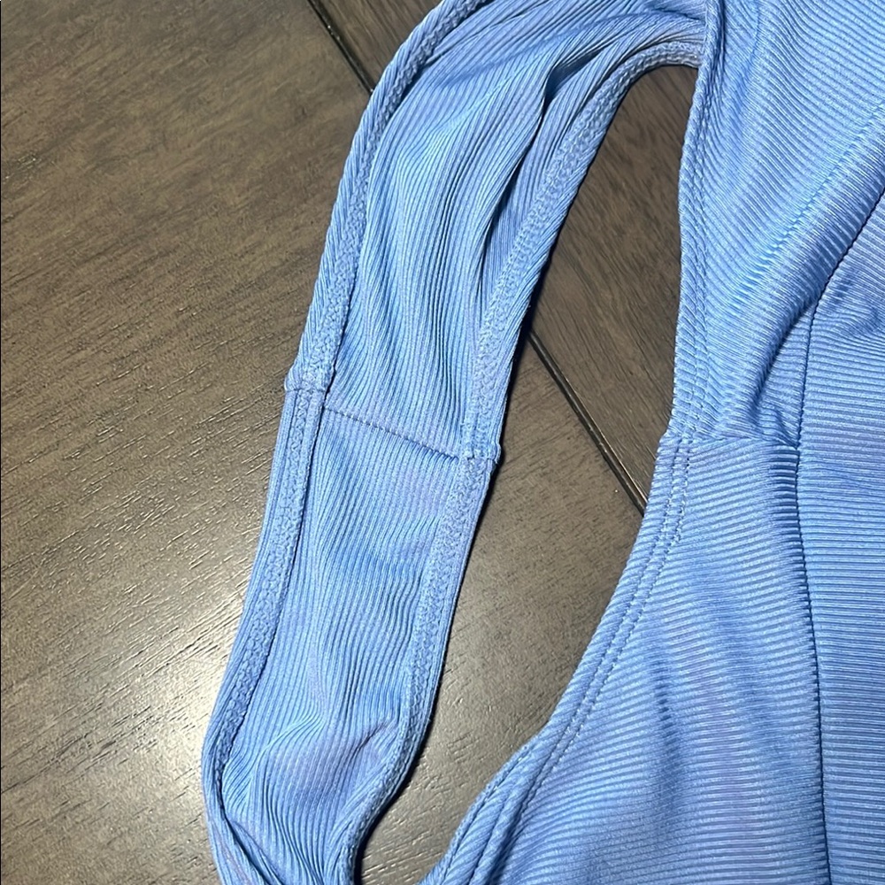 LULUS Blue Ribbed Bikini Set - Picture 4 of 4